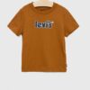 Levi's tricou de bumbac pentru copii culoarea maro