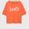 Levi's tricou de bumbac pentru copii culoarea portocaliu