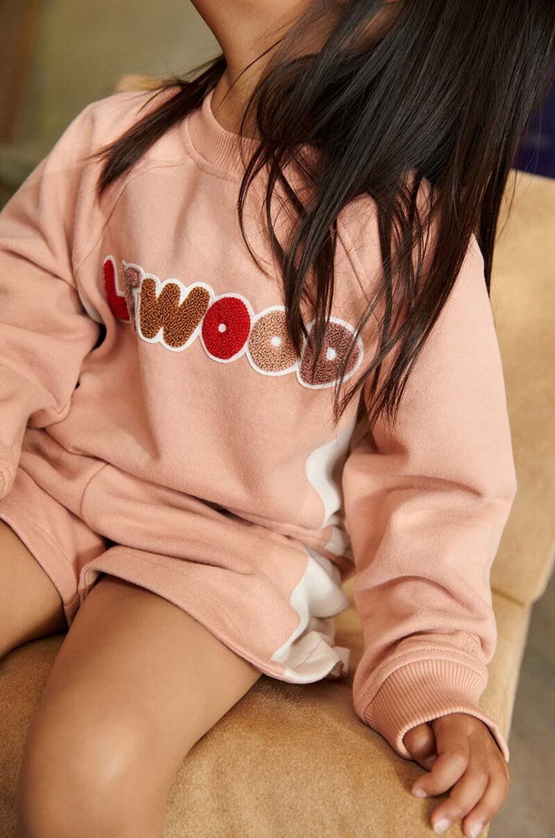 Liewood hanorac de bumbac pentru copii Aude Placement Sweatshirt culoarea roz