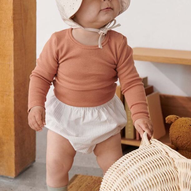 Liewood șapcă din bumbac pentru bebeluși Rae Baby Anglaise Sun Hat With Ears culoarea bej