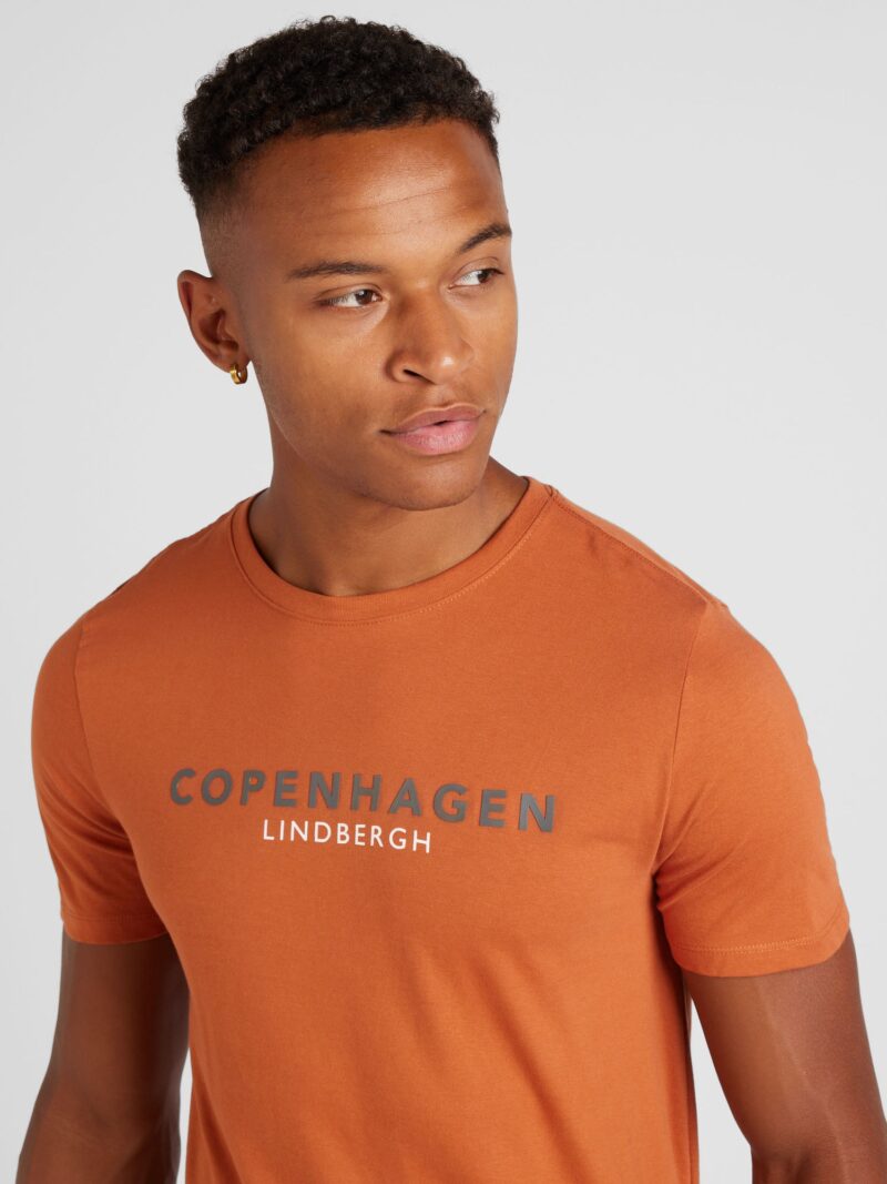 Cumpăra Lindbergh Tricou 'Copenhagen'  gri / portocaliu homar / alb