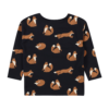 Lindex Tricou 'FOX'  bleumarin / maro / alb