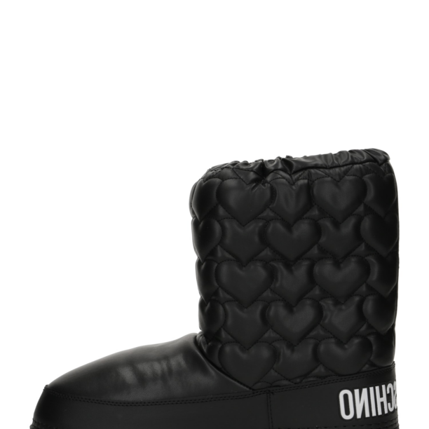 Love Moschino Botine  negru / alb