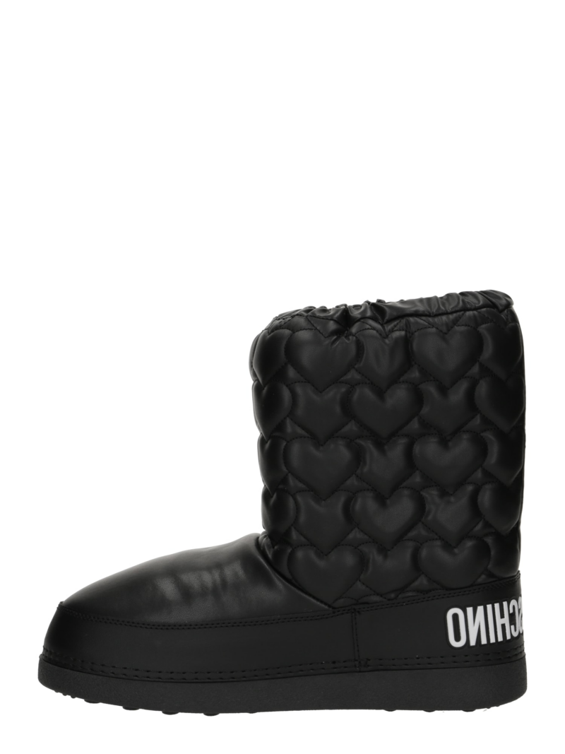 Love Moschino Botine  negru / alb