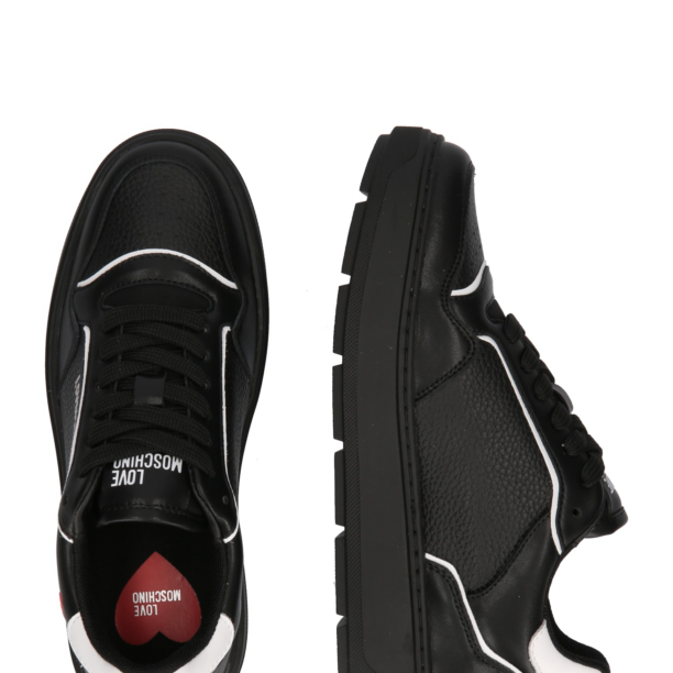 Love Moschino Sneaker low 'BOLD 40'  roșu / negru / argintiu / alb