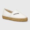 Love Moschino espadrile de piele culoarea alb