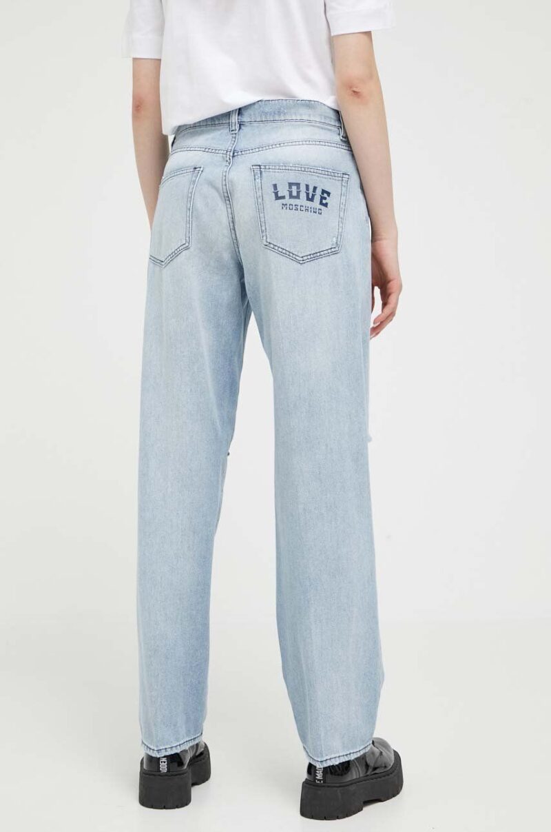 Love Moschino jeansi femei high waist preţ