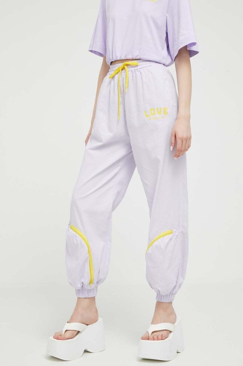 Love Moschino pantaloni de trening culoarea violet