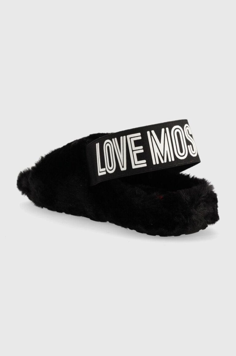 Love Moschino papuci de casa culoarea negru preţ