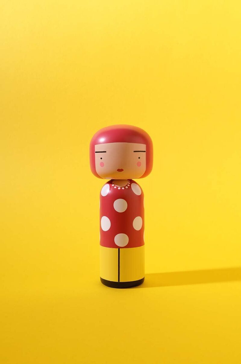 Lucie Kaas papusa kokeshi Dot Alder Wood preţ