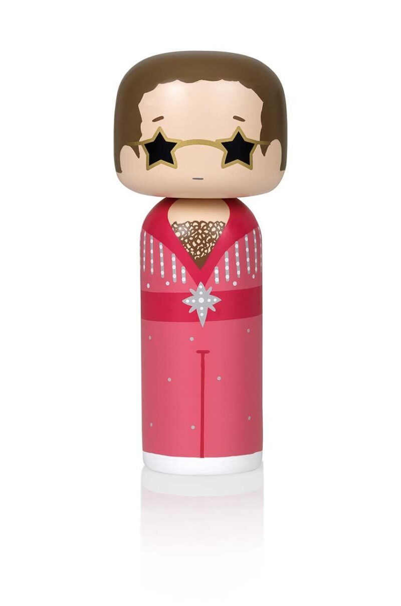 Lucie Kaas papusa kokeshi Elton In Pink