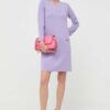 Luisa Spagnoli rochie din lana Monologo culoarea violet