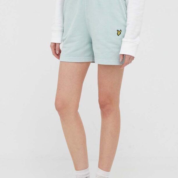 Lyle & Scott pantaloni scurti din bumbac culoarea turcoaz