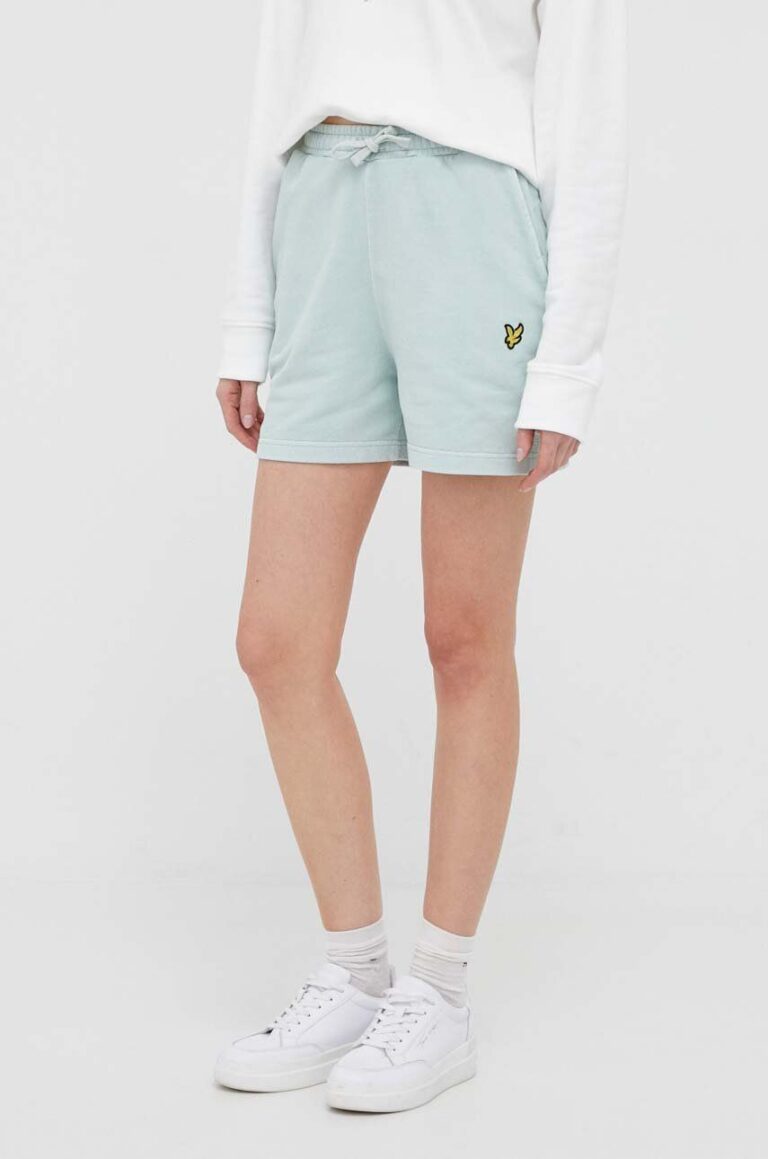 Lyle & Scott pantaloni scurti din bumbac culoarea turcoaz