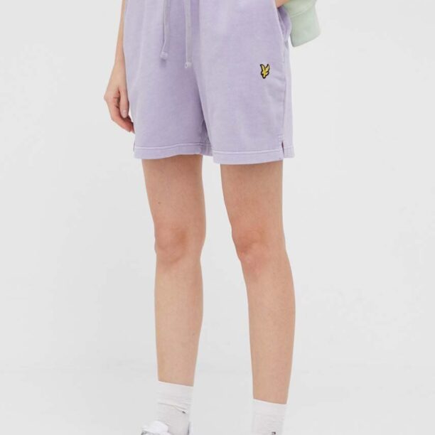 Lyle & Scott pantaloni scurti din bumbac culoarea violet