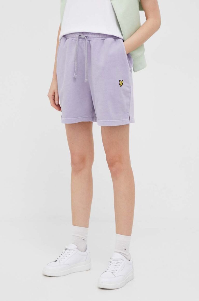 Lyle & Scott pantaloni scurti din bumbac culoarea violet