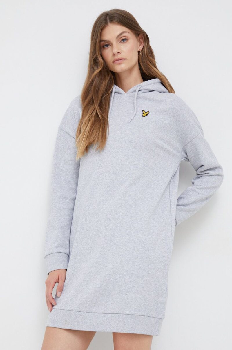 Lyle & Scott rochie din bumbac culoarea gri