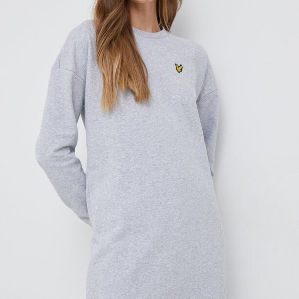 Lyle & Scott rochie din bumbac culoarea gri