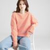 MADS NORGAARD COPENHAGEN Tricou  portocaliu amestecat / alb