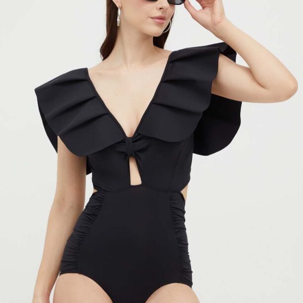 MAIO Paris costum de baie dintr-o bucată culoarea negru