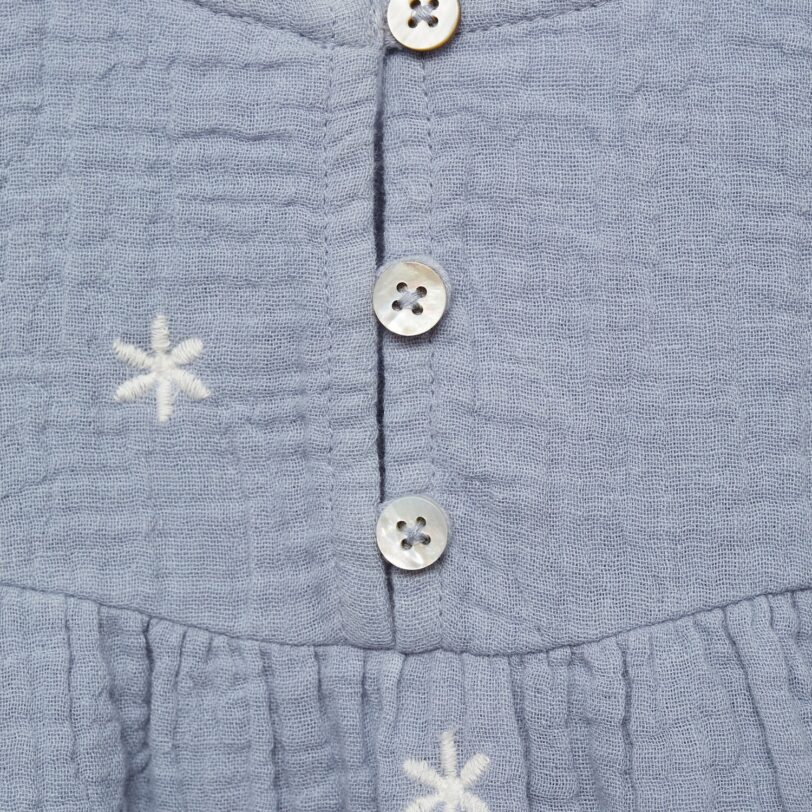 Original MANGO KIDS Bluză 'MANUELA'  albastru fumuriu / alb