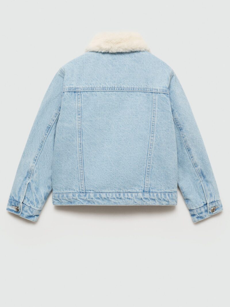 MANGO KIDS Geacă de primăvară-toamnă 'Lisa7'  albastru denim / alb lână