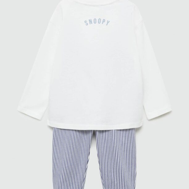 MANGO KIDS Pijamale 'SNOOPYST'  ecru / bleumarin / albastru deschis / negru