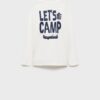 MANGO KIDS Tricou 'CAMP'  ecru / albastru închis