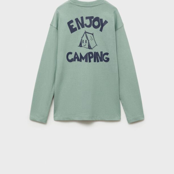 MANGO KIDS Tricou 'CAMPING'  albastru marin / verde pastel