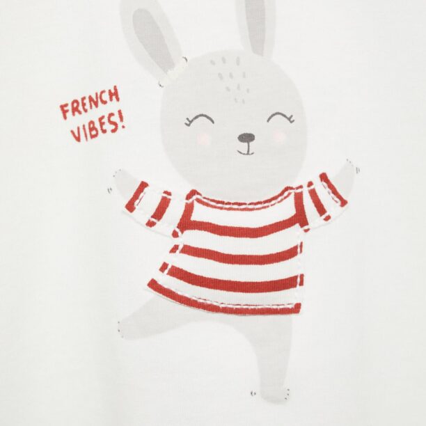 MANGO KIDS Tricou 'PETIT'  bej deschis / gri deschis / roșu preţ