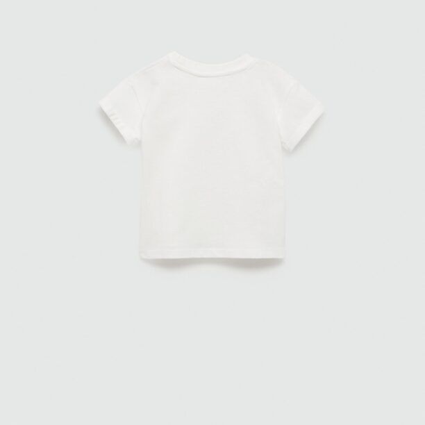 MANGO KIDS Tricou 'PETIT'  bej deschis / gri deschis / roșu