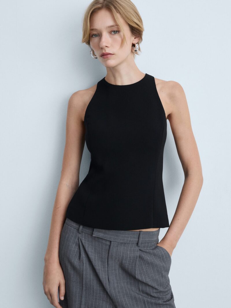 MANGO Top 'IGU'  negru