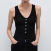 MANGO Tricou body 'ESPIGA'  negru