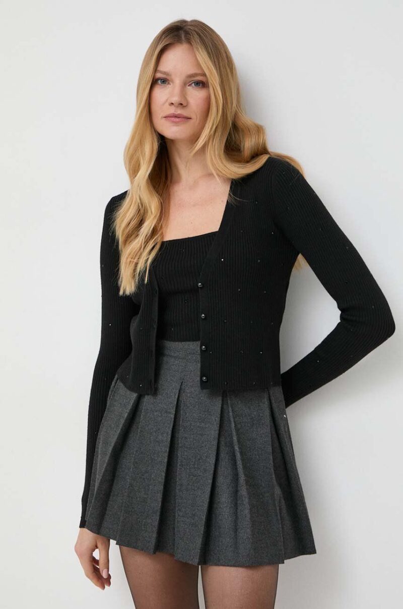 MAX&Co. cardigan și top culoarea negru