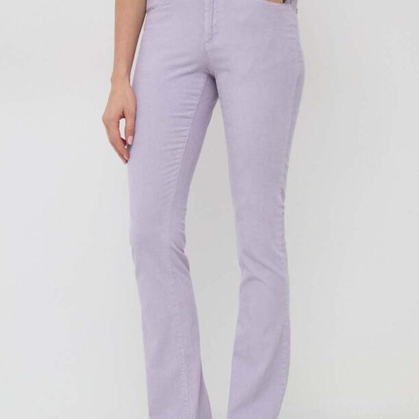 MAX&Co. pantaloni de catifea cord Milady culoarea violet