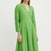 MAX&Co. rochie din bumbac culoarea verde