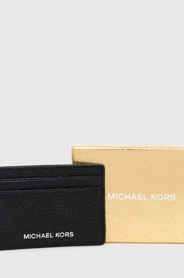 MICHAEL Michael Kors carcasa din piele culoarea negru preţ