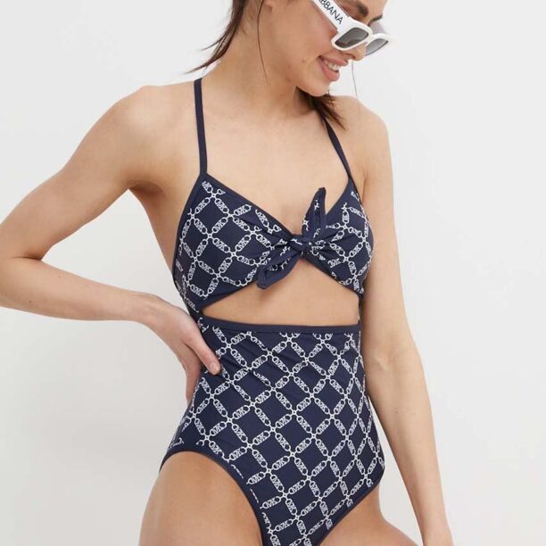 MICHAEL Michael Kors costum de baie dintr-o bucată CUT OUT ONE PIECE culoarea albastru marin