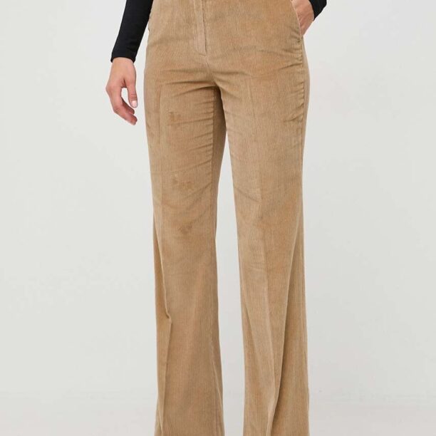 MICHAEL Michael Kors pantaloni de catifea cord culoarea bej