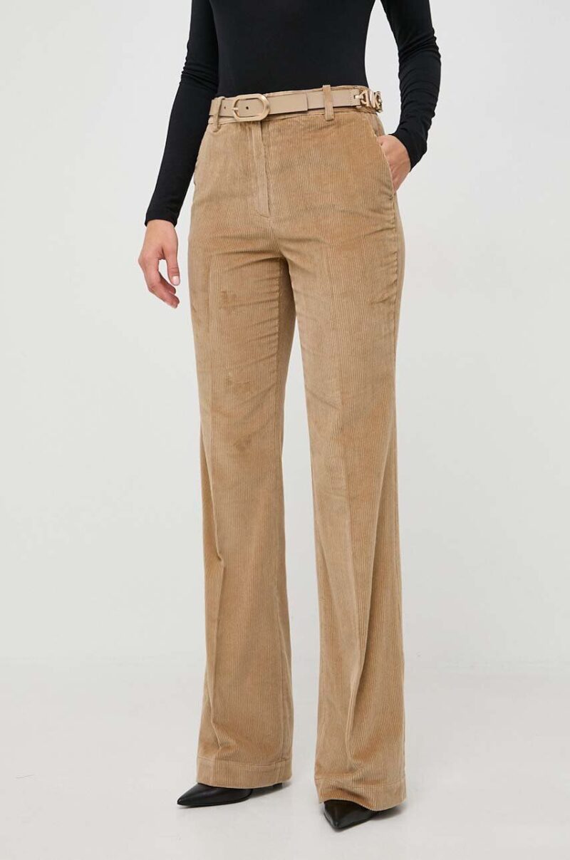 MICHAEL Michael Kors pantaloni de catifea cord culoarea bej