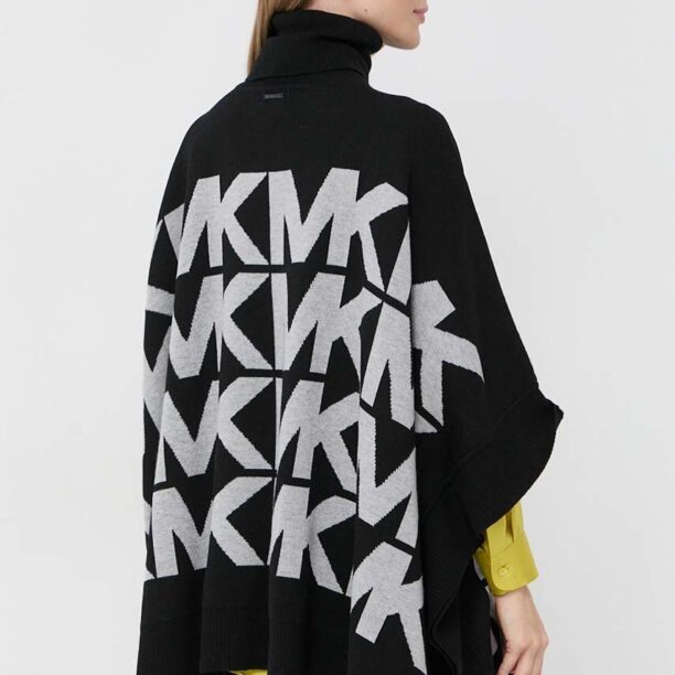 MICHAEL Michael Kors poncho din amestec de lana culoarea negru preţ