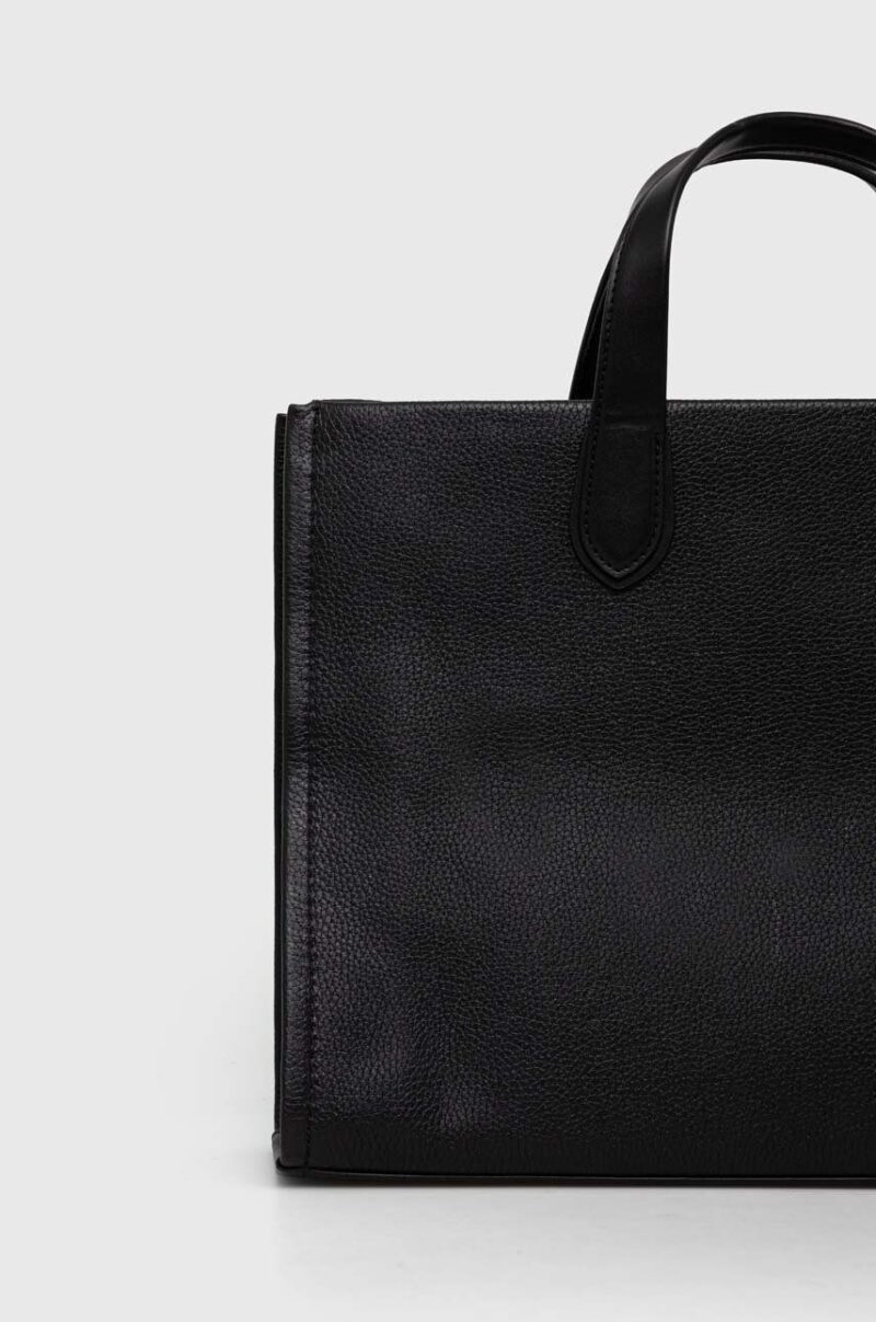 MICHAEL Michael Kors poseta de piele culoarea negru preţ