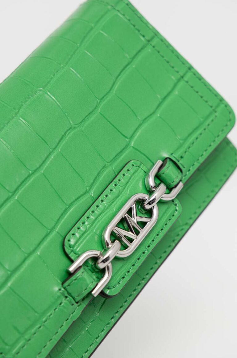 MICHAEL Michael Kors poseta piele culoarea verde preţ