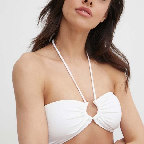 MICHAEL Michael Kors sutien de baie BANDEAU BIKINI TOP culoarea alb