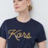 MICHAEL Michael Kors tricou din bumbac culoarea albastru marin