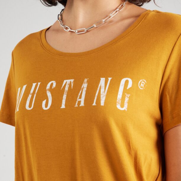 Preţ MUSTANG Tricou 'ALMA'  maro coniac / alb