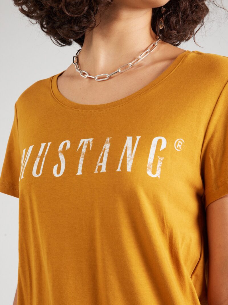 Preţ MUSTANG Tricou 'ALMA'  maro coniac / alb