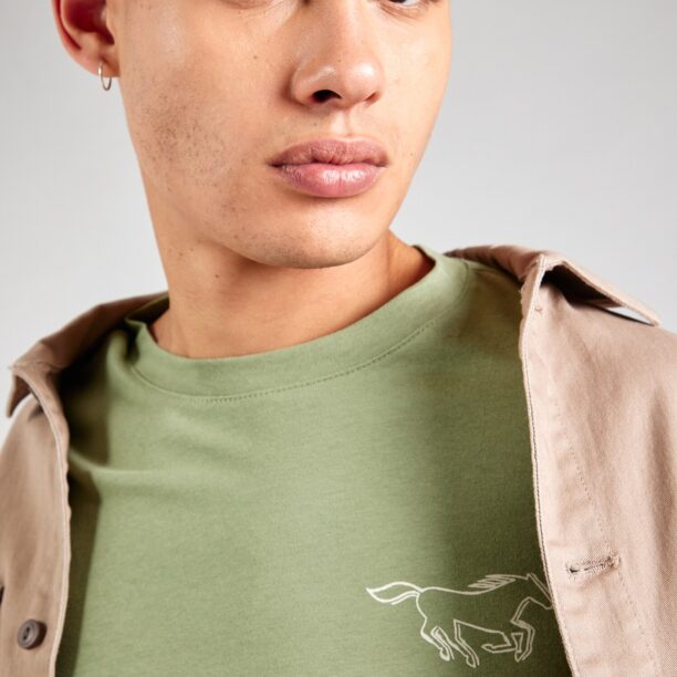 Preţ MUSTANG Tricou 'ASHEVILLE'  verde deschis / alb