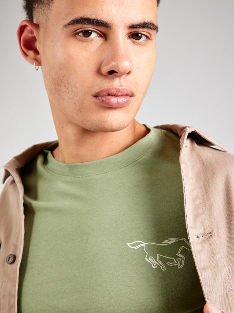 Preţ MUSTANG Tricou 'ASHEVILLE'  verde deschis / alb