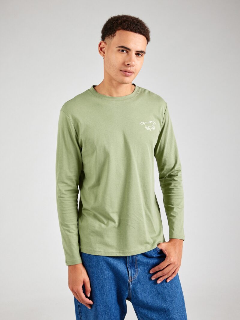 MUSTANG Tricou 'ASHEVILLE'  verde deschis / alb